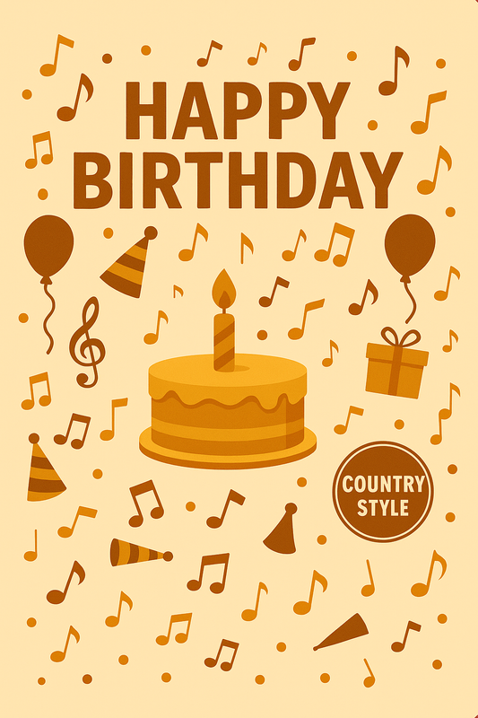 Happy Birthday – Country Style (Musik-Grußkarte)