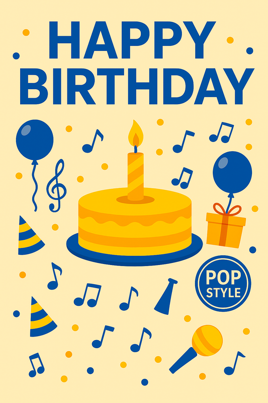 Happy Birthday – Pop Style (Musik-Grußkarte)