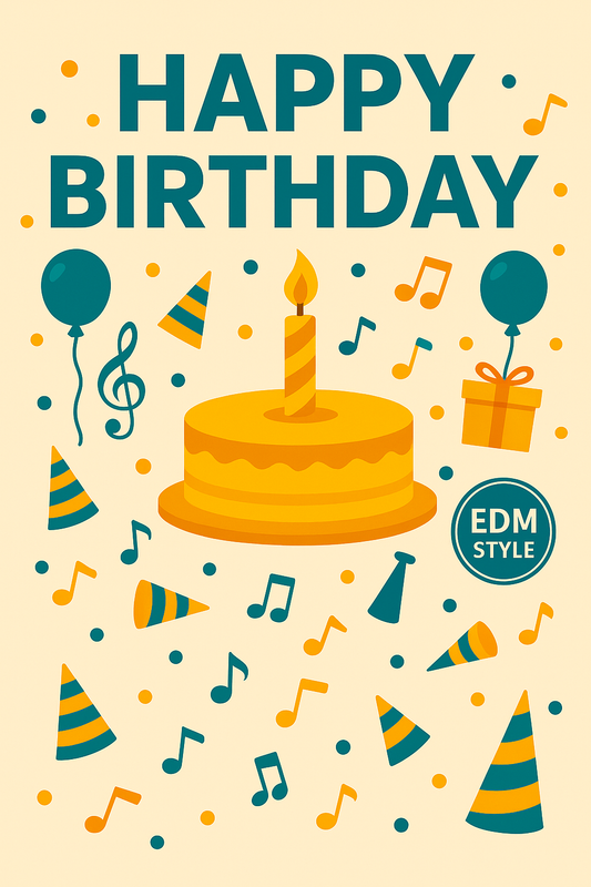 Happy Birthday – EDM Style (Musik-Grußkarte)
