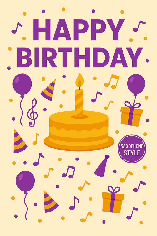 Happy Birthday – Saxophone Style (Musik-Grußkarte)