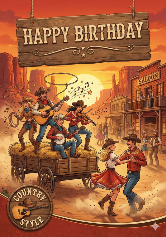 Happy Birthday – Country Style (Musik-Grußkarte)