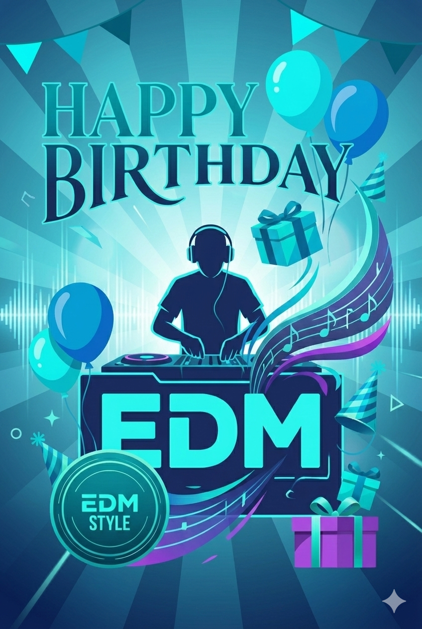 Happy Birthday – EDM Style (Musik-Grußkarte)