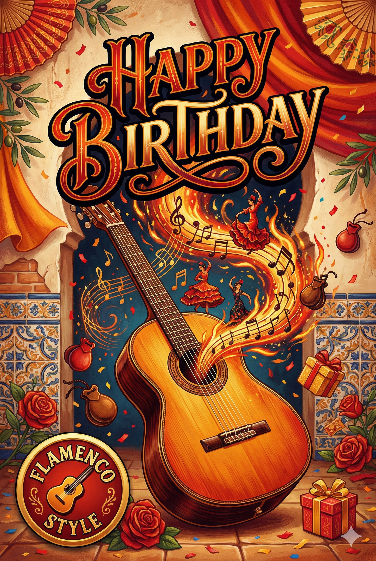 Happy Birthday – Flamenco Gitarre Style (Musik-Grußkarte)