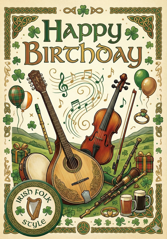 Happy Birthday – Irish Folk Style (Musik-Grußkarte)