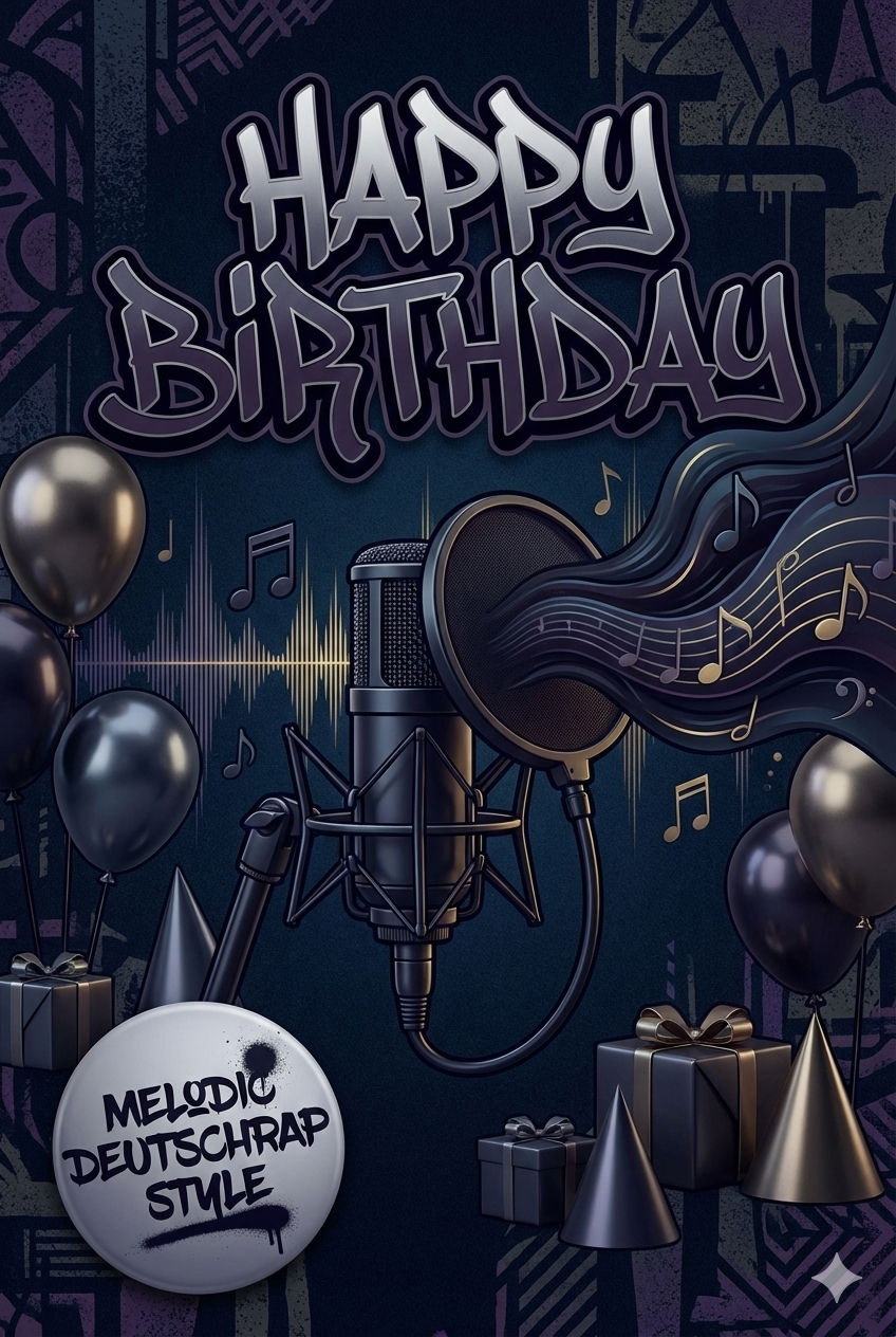 Happy Birthday – Melodic Deutschrap (Musik-Grußkarte)