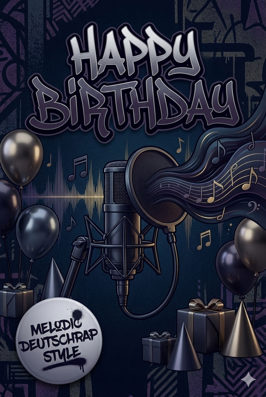 Happy Birthday – Melodic Deutschrap (Musik-Grußkarte)