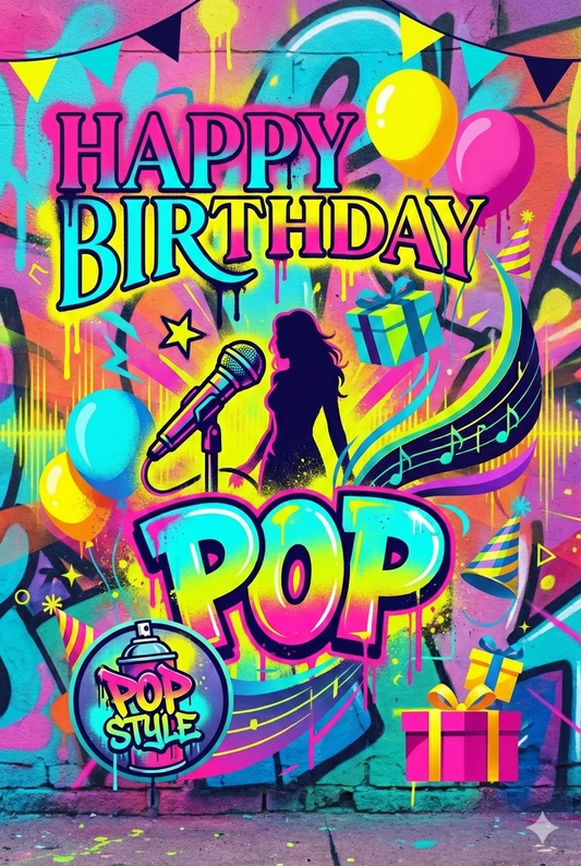 Happy Birthday – Pop Style (Musik-Grußkarte)
